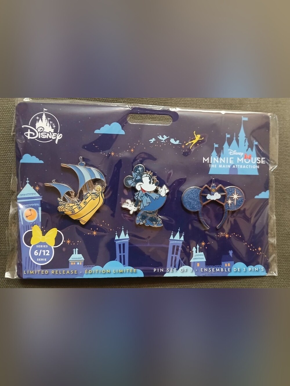 Disney Minnie Mouse Main Attraction Pin Set  Peter Pan's Flight